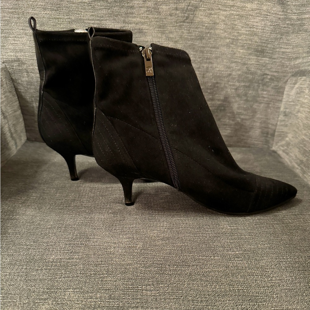Adrianna Papell Black Suede Stiletto Heel Boot